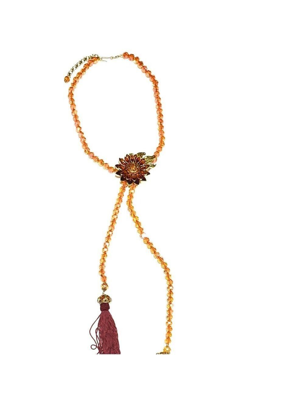 BOHO LUXE | Golden Sunflower Crystal Lariat Necklace | Miss Mandy’s Exclusive - Picture 11 of 12